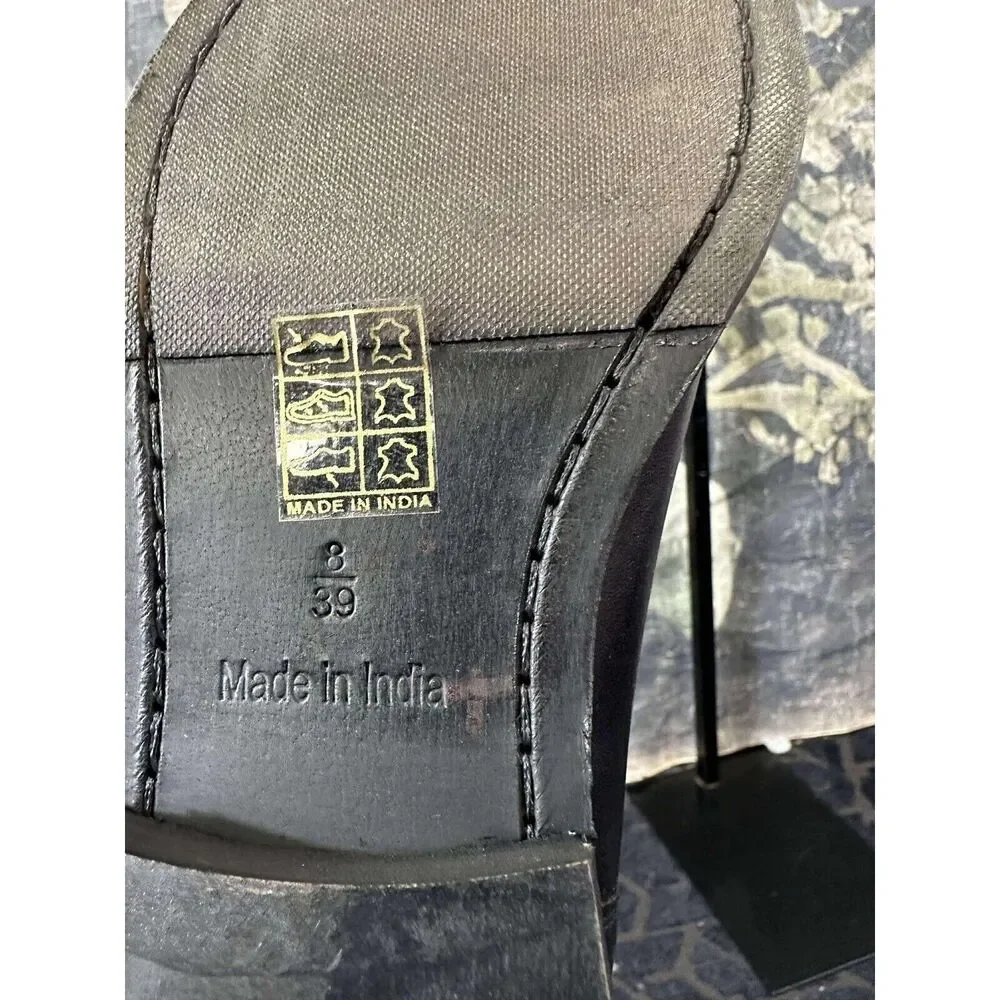 New Free People Everly Equestrian Black Leather Boot Women's Size 8